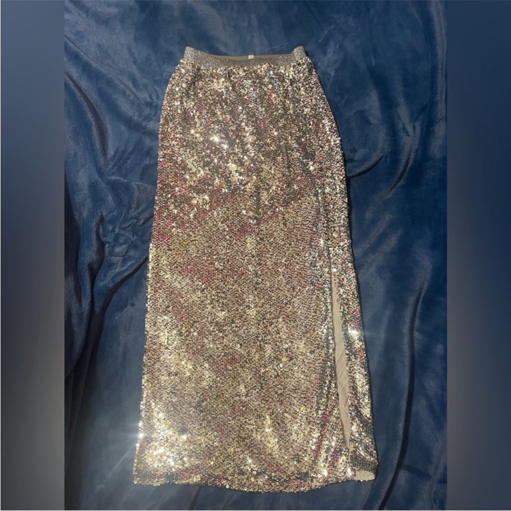 Calypso St. Barth's Gold Sequin Maxi Skirt